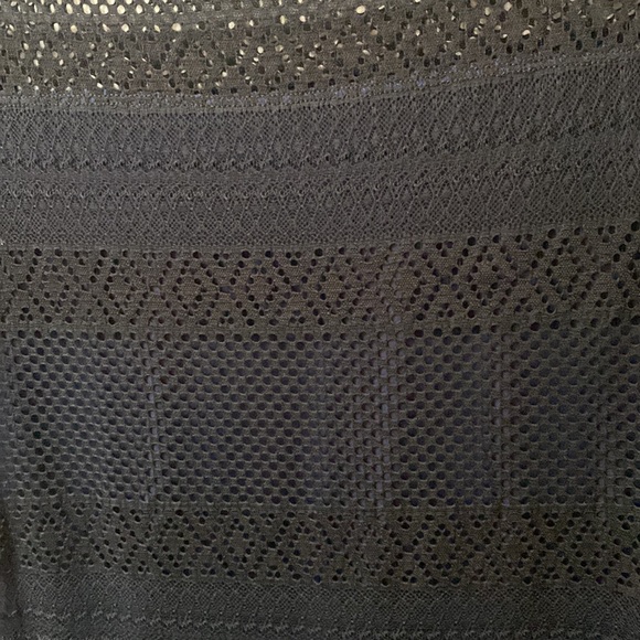 Three Dots Black Lace Overlay On Dark Blue - Size S - NWOT - Picture 8 of 14